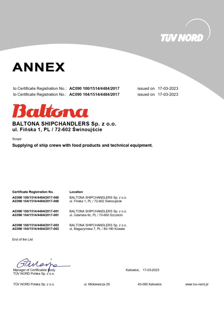 attachment to ISO certification